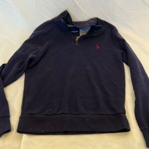 navy polo half zip